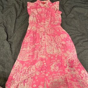Lilly Pulitzer Pink and White Midi Dress